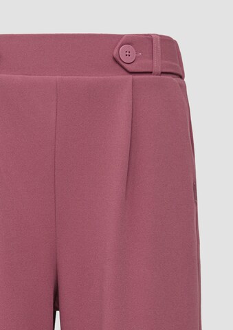 QS Wide leg Pleat-Front Pants in Pink