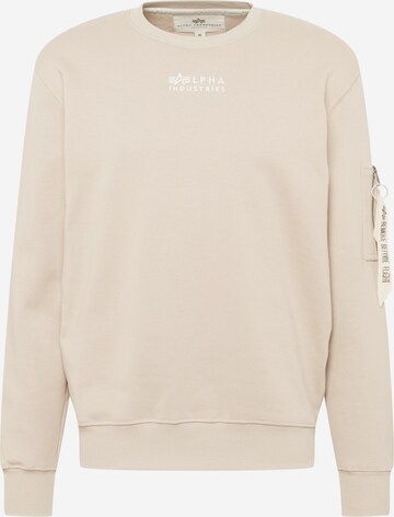 ALPHA INDUSTRIES Sweatshirt in Beige: front