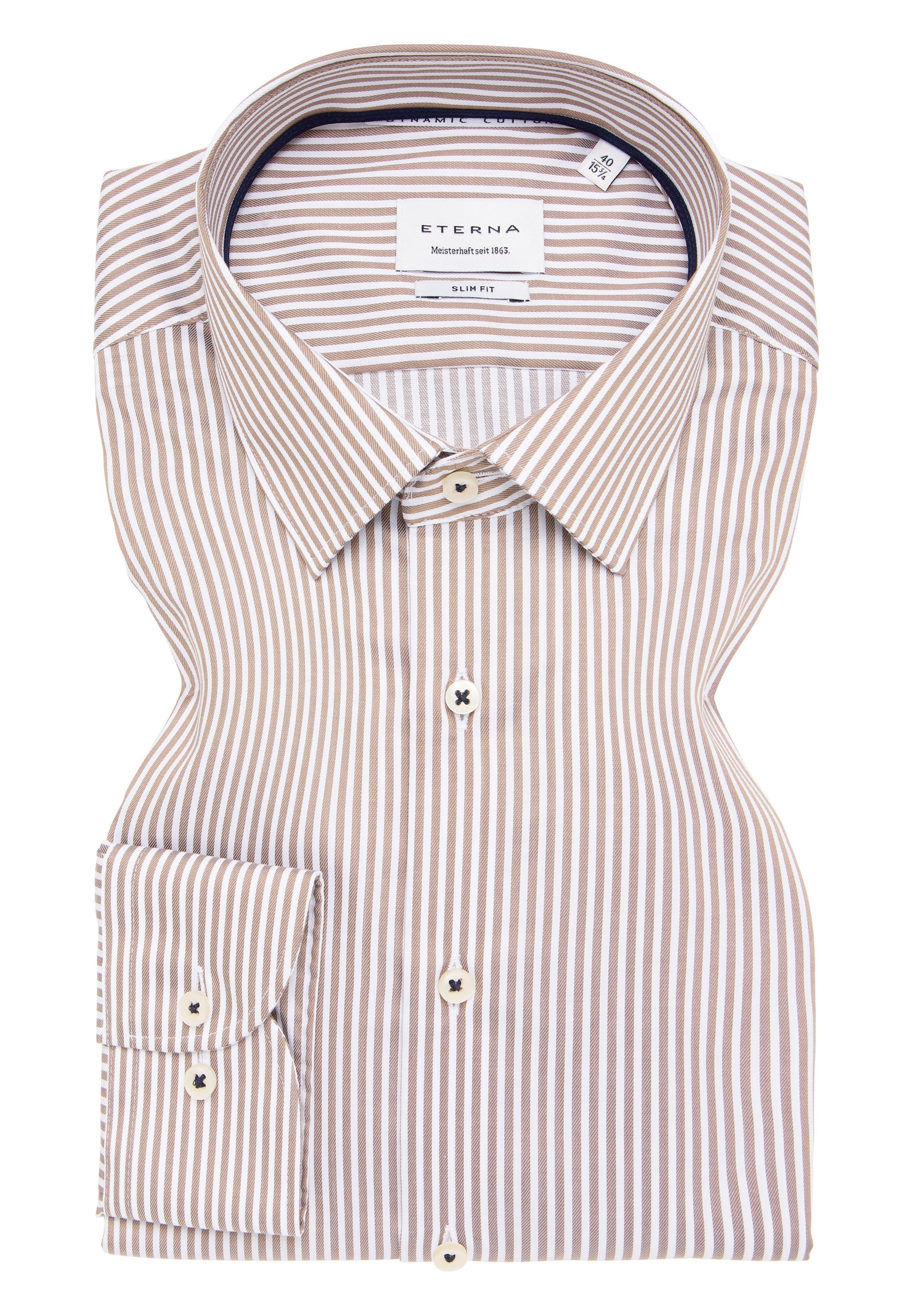 ETERNA Slim fit Zakelijk overhemd in Beige