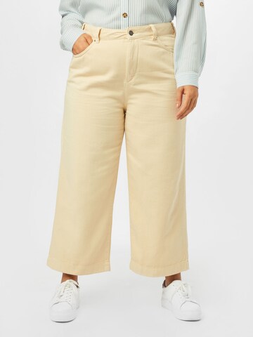 Tom Tailor Women + Wide leg Jeans i beige: framsida