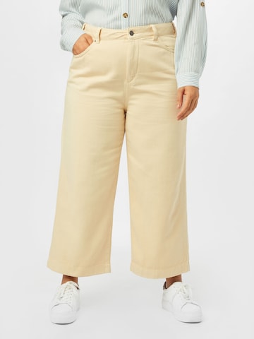 Tom Tailor Women + Wide leg Jeans in Beige: front