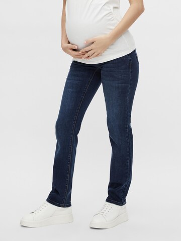 MAMALICIOUS Regular Jeans 'Moss' in Blauw: voorkant