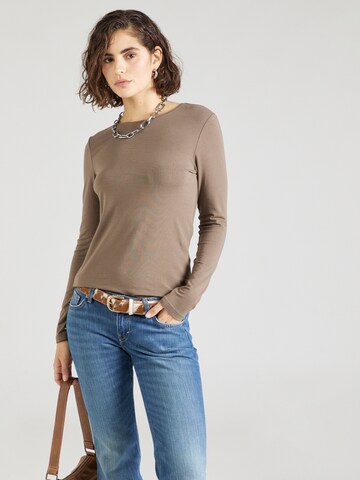 PIECES Shirt 'PCSIRENE' in Brown: front