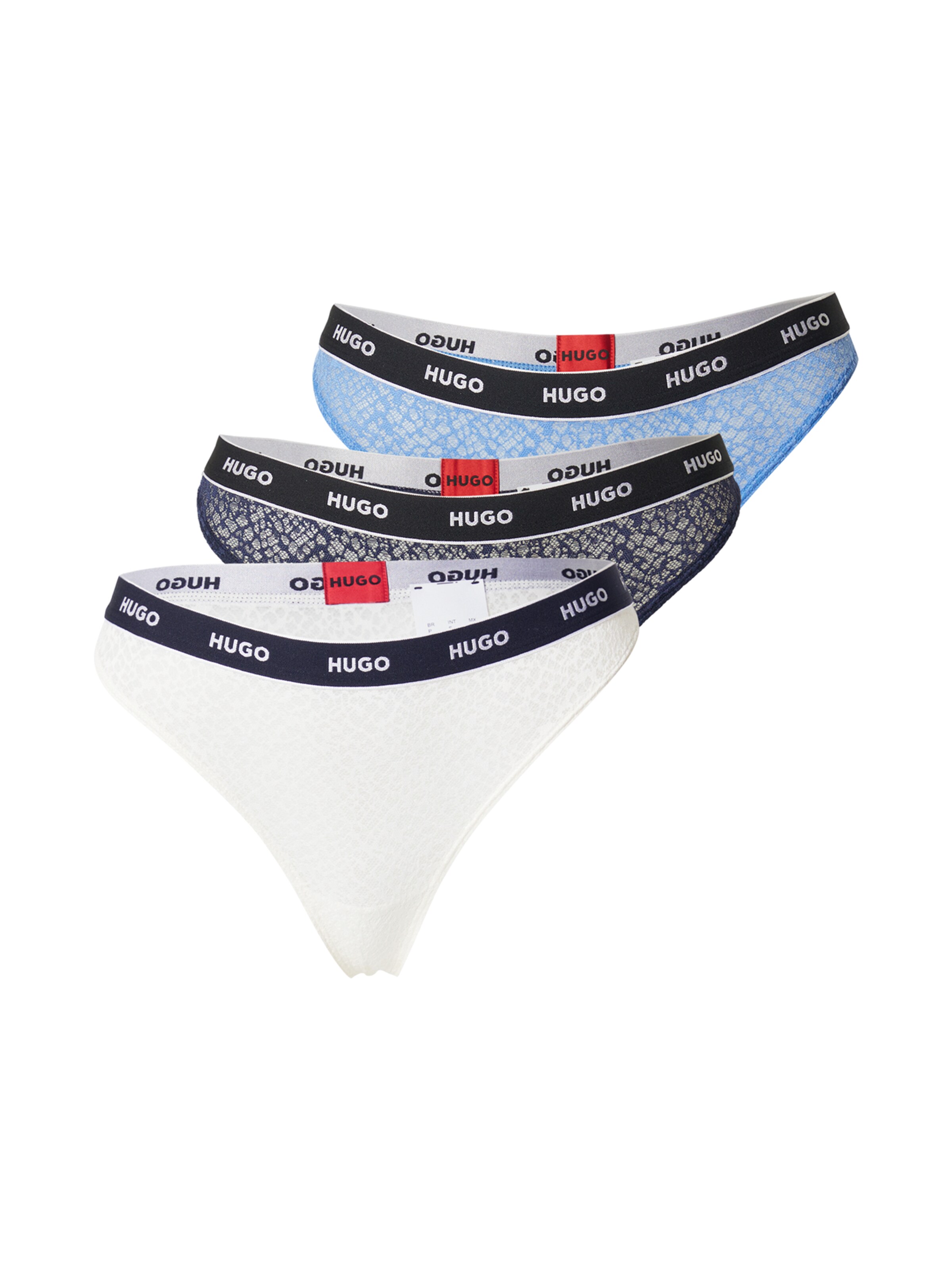 HUGO Стринг в синьо: отпред