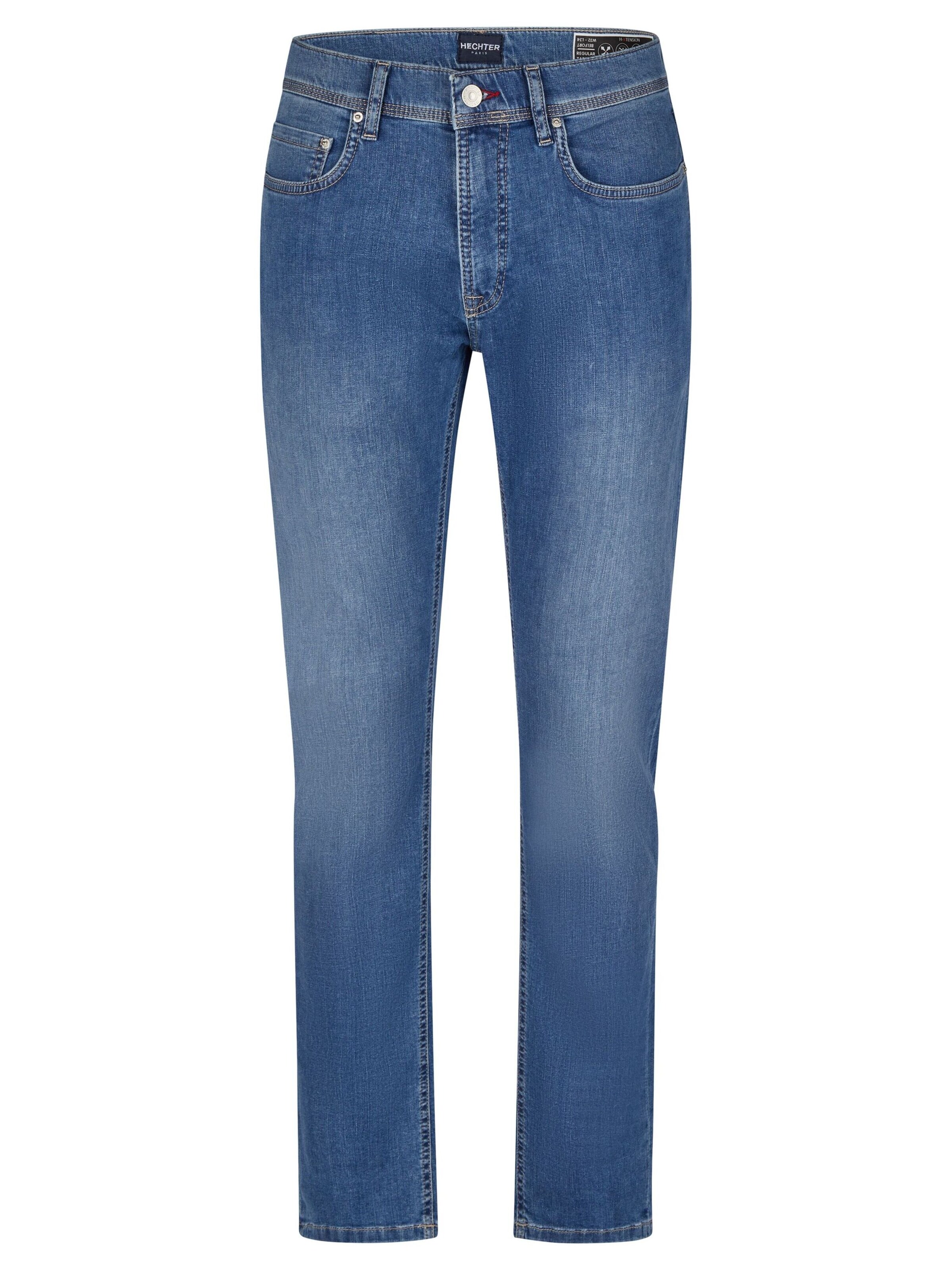 HECHTER PARIS Tapered Jeans in Blauw: voorkant