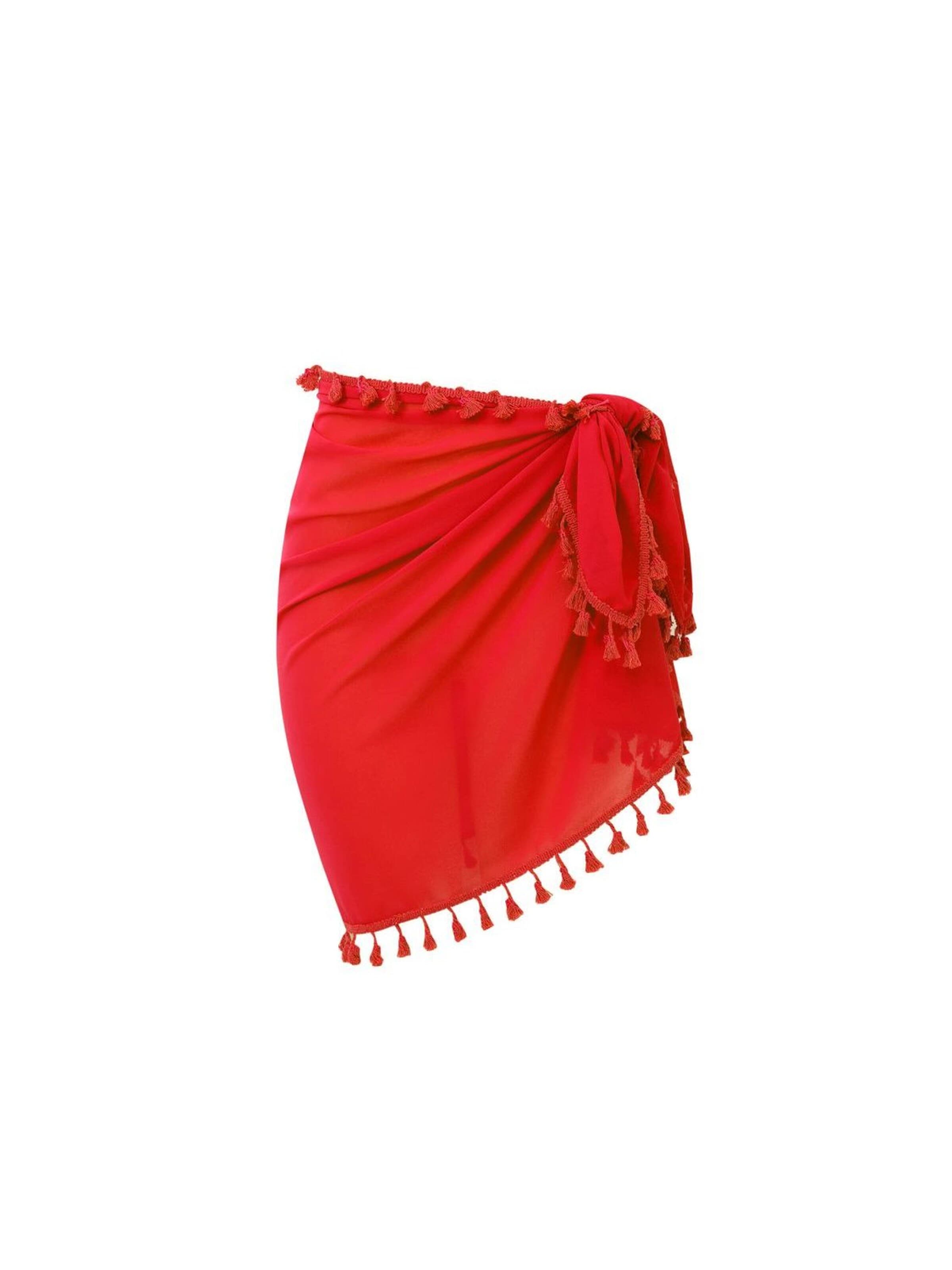 alberto cabale Skirt 'FRINGES' in Red: front