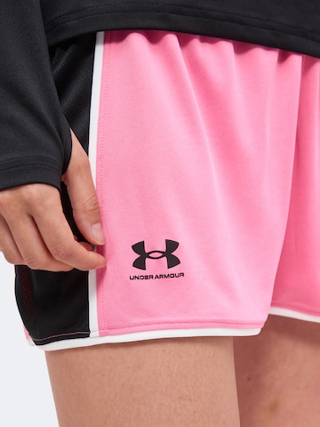UNDER ARMOUR Обычный Спортивные штаны 'Challenger' в Ярко-розовый