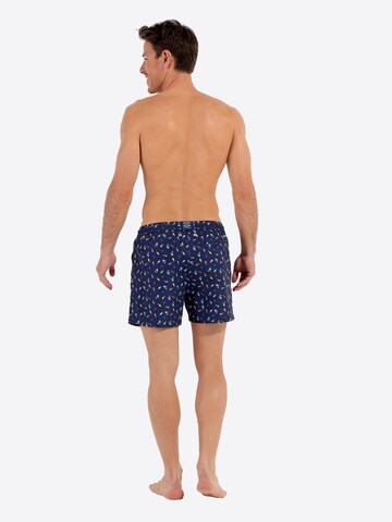 HOM Zwemshorts ' Beach Boxer Summer ' in Blauw