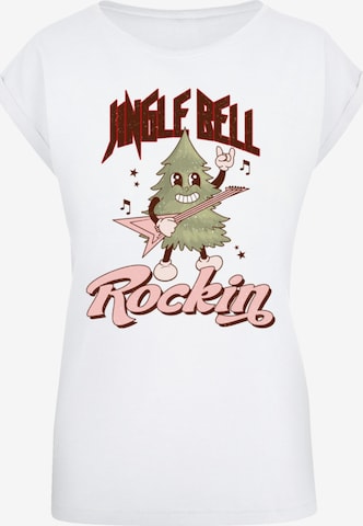 F4NT4STIC T-Shirt 'Jingle Bell Rocking Christmas Tree' in Weiß: Vorderseite