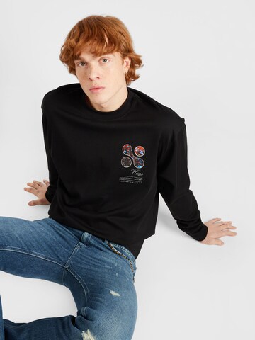 HUGO Sweatshirt 'Deaside' in Schwarz