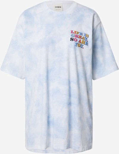 ABOUT YOU x Laura Giurcanu Camisa oversized 'Ercin' em azul claro / mistura de cores / branco, Vista do produto