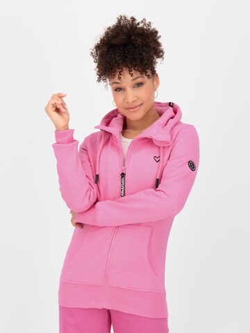 Alife and Kickin Zip-Up Hoodie 'YasminAK' in Pink: front