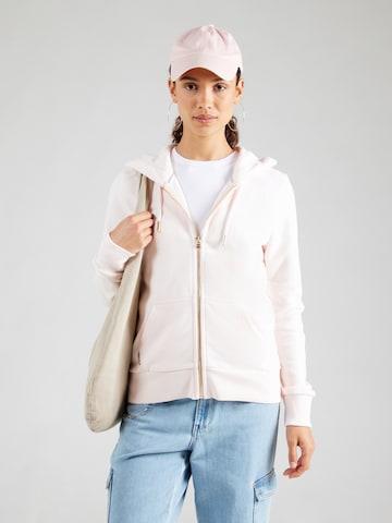 Veste de survêtement Superdry en beige : devant