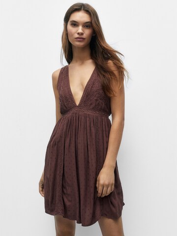 Pull&Bear Summer Dress in Brown: front