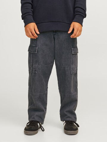 Jack & Jones Junior Широка кройка Дънки 'JJICHRIS JJWADE' в черно: отпред