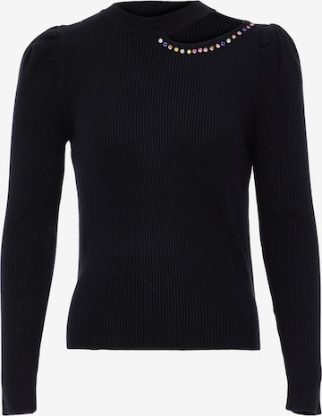 Pull-over swirly en noir : devant