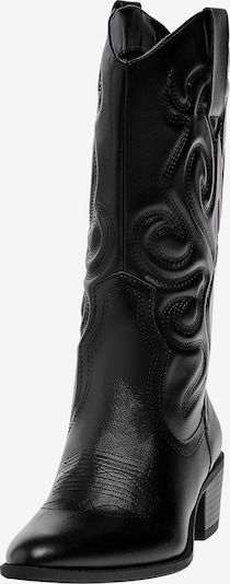 Pull&Bear Bottes de cowboy en noir, Vue avec produit