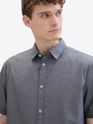 TOM TAILOR Comfort fit Button Up Shirt in Blue