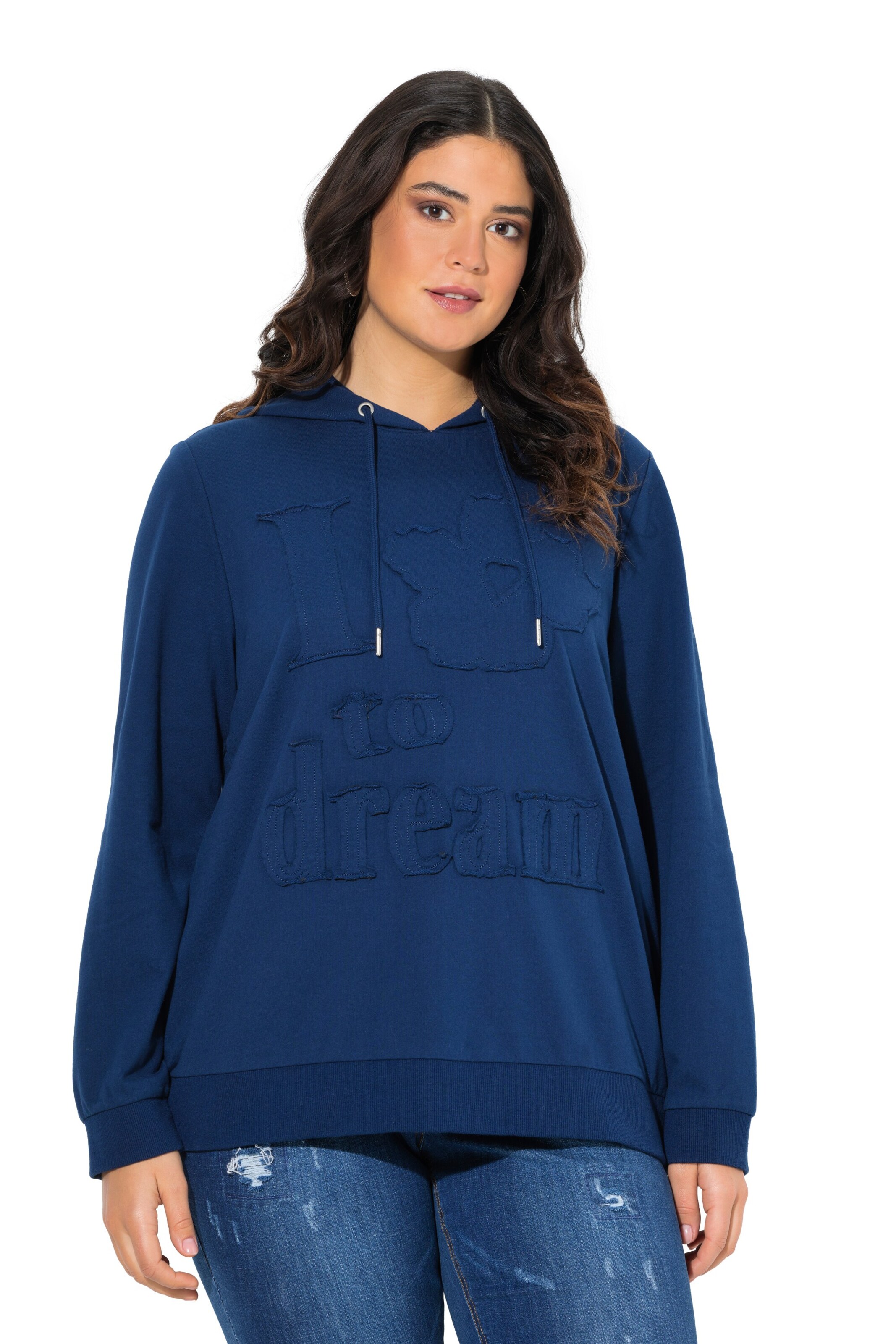 Ulla Popken Sweatshirt in Blauw: voorkant