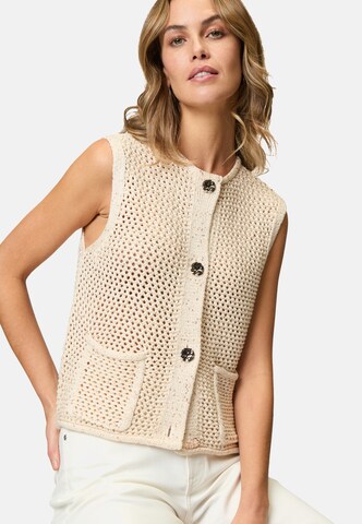 zero Strickweste mit Glitzer in Beige