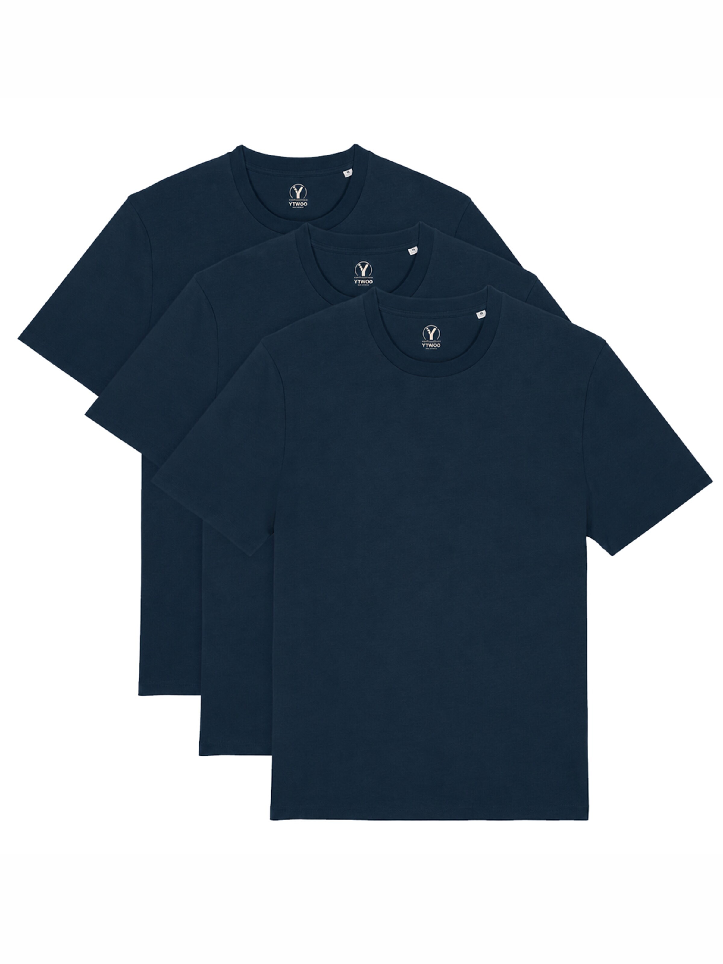 YTWOO Shirt '3er Pack Basic T-Shirt'‌‌‌ in Blau: Vorderseite