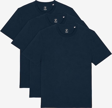 YTWOO Shirt '3er Pack Basic T-Shirt' in Blau: Vorderseite