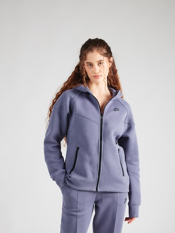 Nike Sportswear Casaco em moletão 'TECH FLEECE' em Azul-Violeta
