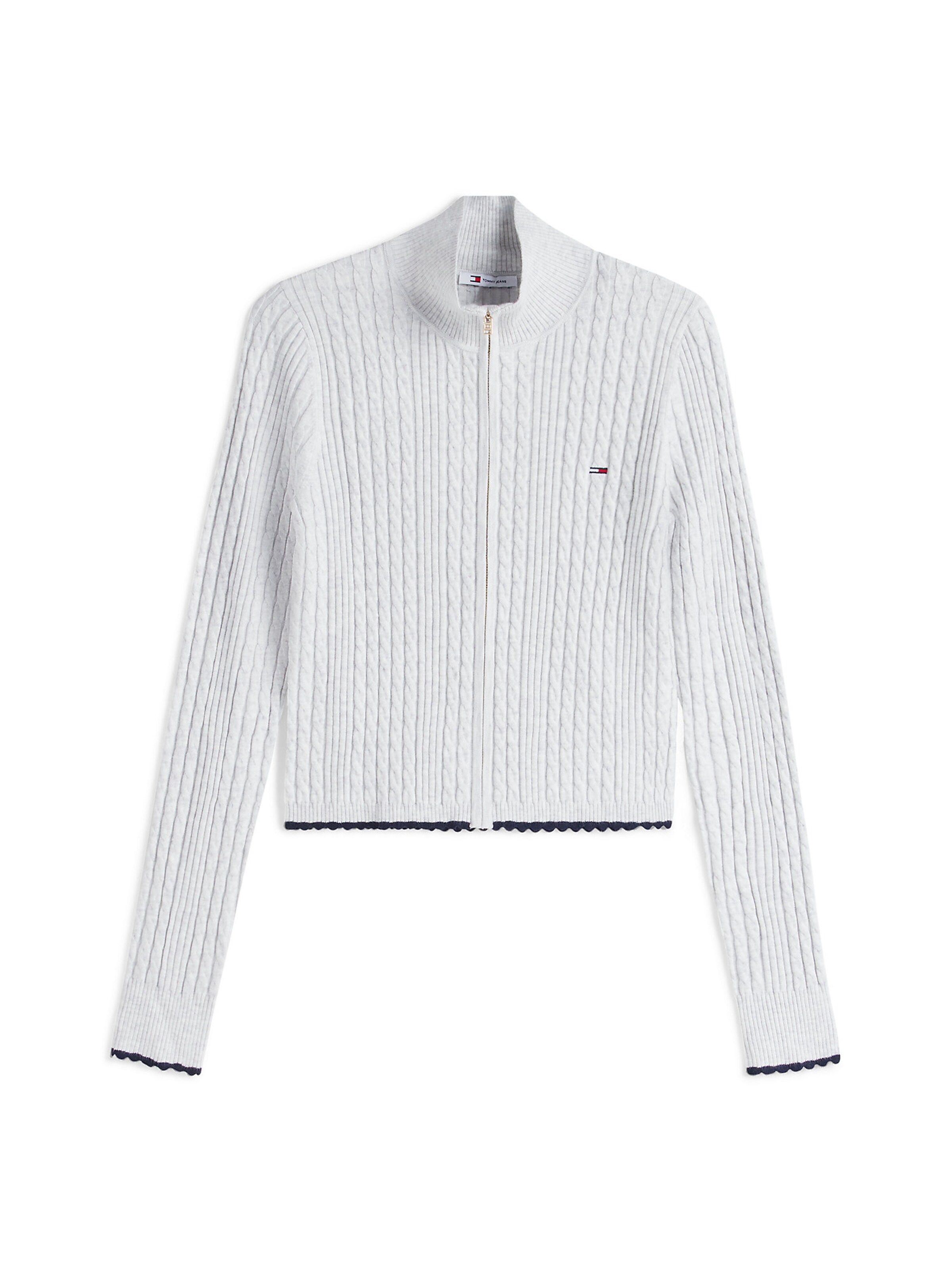 pilka Tommy Jeans Kardiganas: priekis