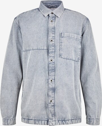 TOM TAILOR DENIM Regular fit Button Up Shirt in Grey: front