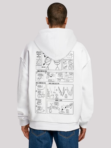 F4NT4STIC Sweatshirt 'Looney Tunes Bugs Bunny Construction' in Weiß: Vorderseite