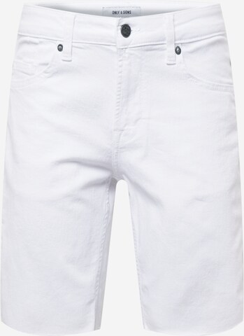 Only & Sons - Regular Calças de ganga em branco: frente