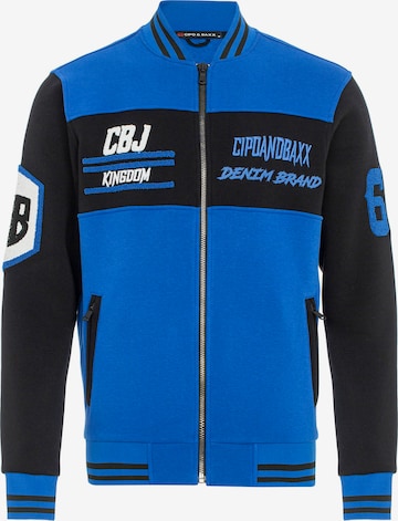 CIPO & BAXX Zip-Up Hoodie in Blue: front