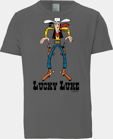 LOGOSHIRT Shirt 'Lucky Luke' in Grijs: voorkant