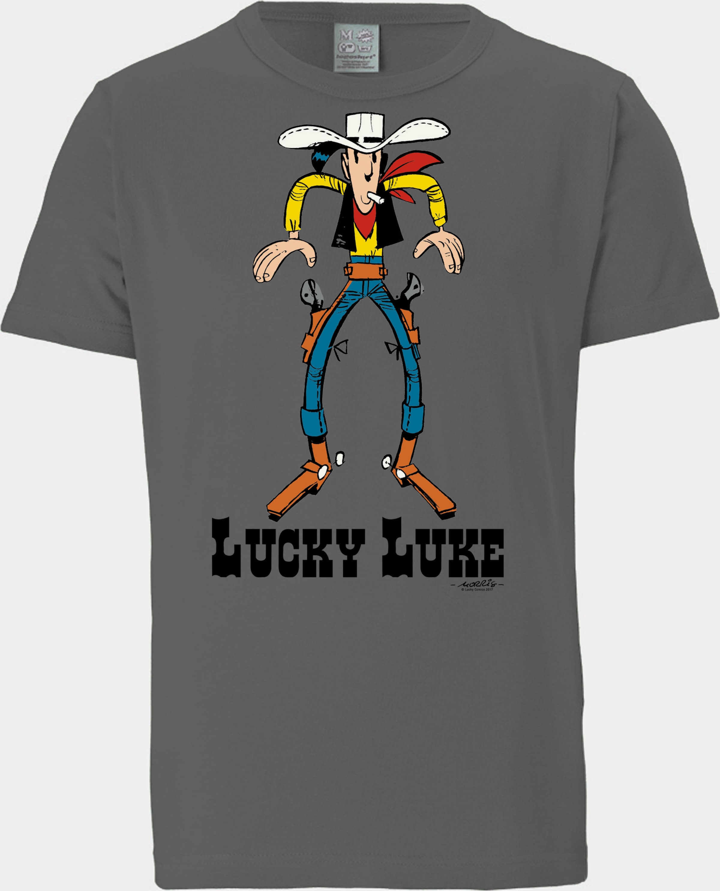 LOGOSHIRT T-Shirt mit coolem \'Lucky Luke\'-Print in Grau | ABOUT YOU
