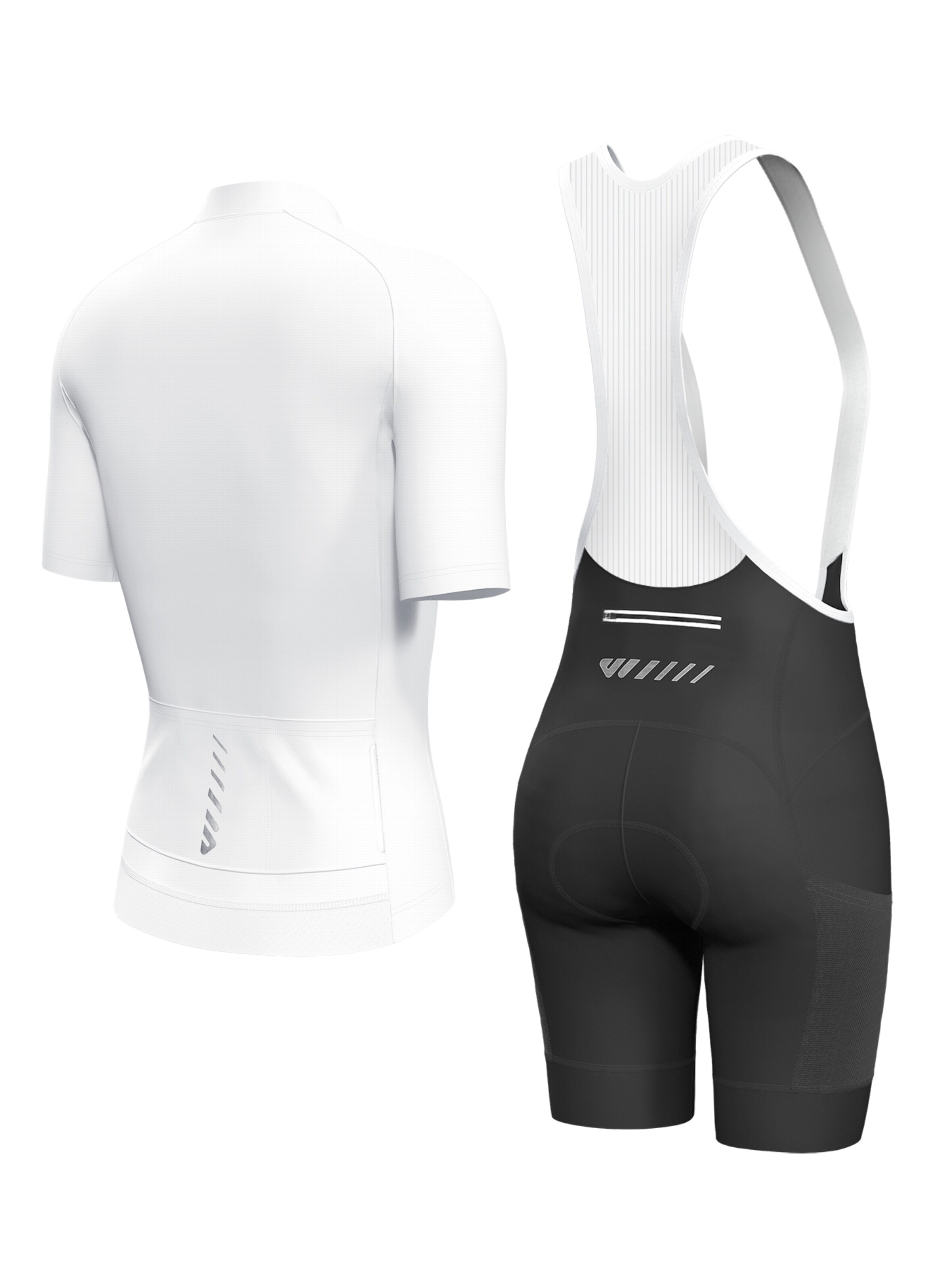 Survêtement 'Wulibike Damen Fahrrad-Outfit Weißes Top & Schwarze Bib' WULIBIKE en blanc