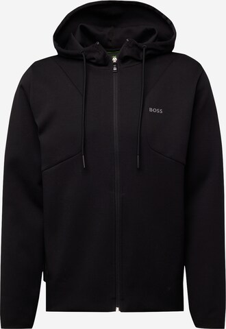 BOSS Sweat jacket 'Saggy1' in Black: front