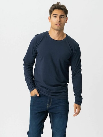 Chemise ' Basic Long ' TEESHOPPEN en bleu : devant