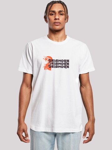 F4NT4STIC Shirt 'Geishora Japan Streetstyle' in Wit: voorkant