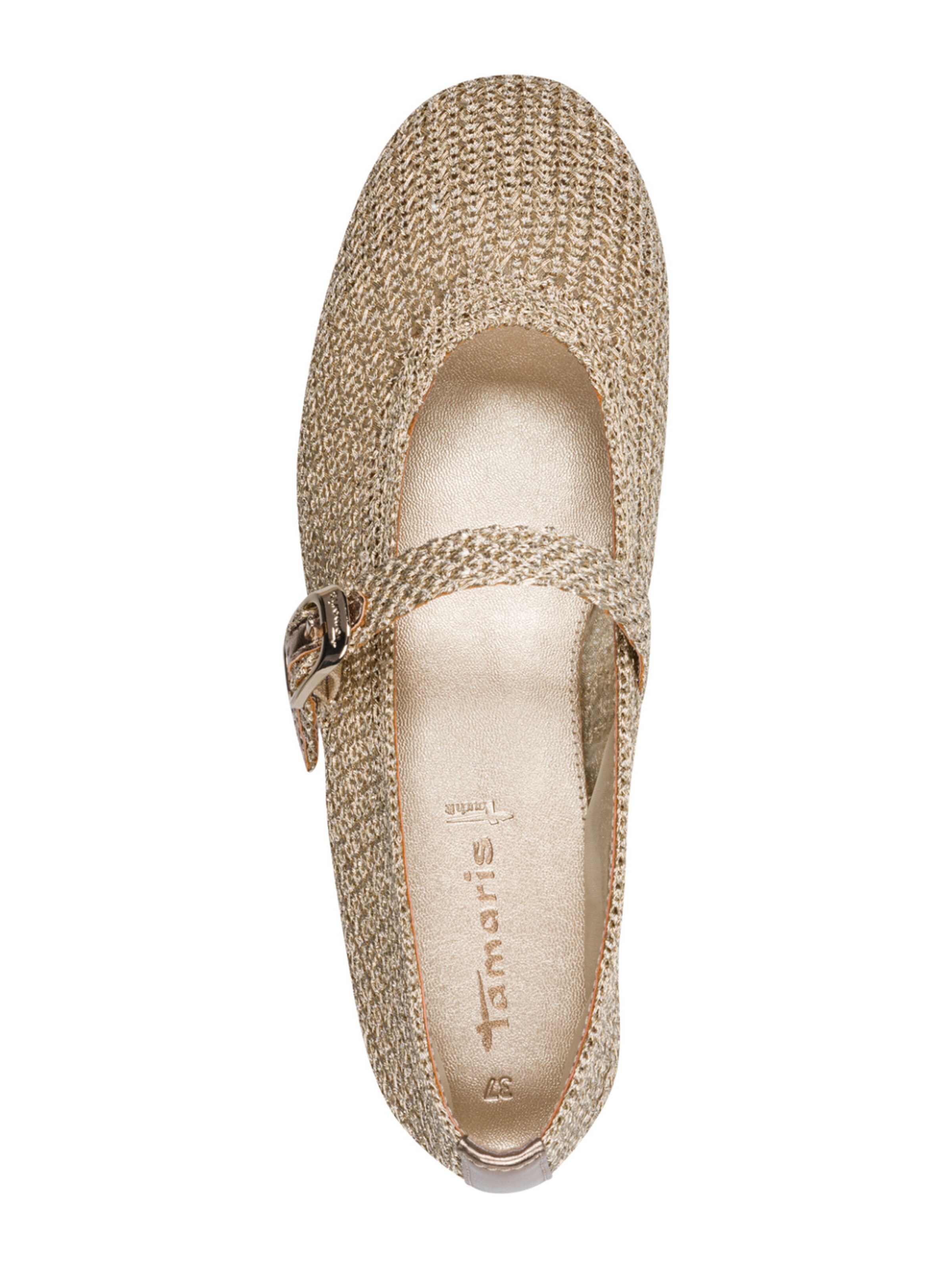 Tamaris Ballet Flats with Strap in Brown