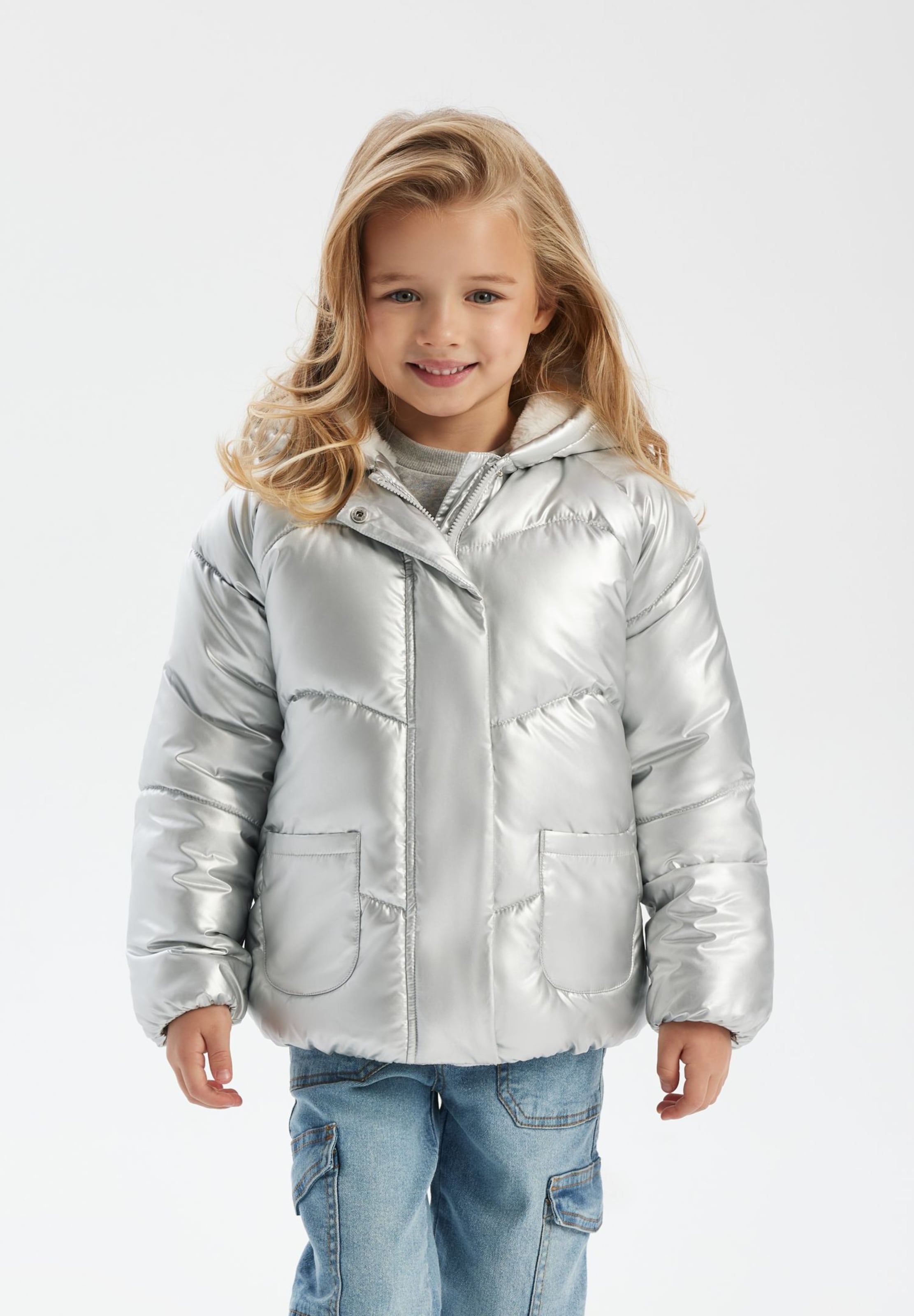 MINOTI Winter jacket in Silver: front