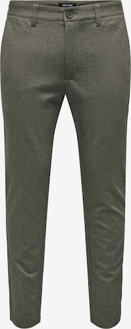 Slimfit Pantaloni chino 'Mark' di Only & Sons in verde: frontale