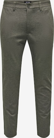 Only & Sons - Slimfit Pantalón chino 'Mark' en verde: frente