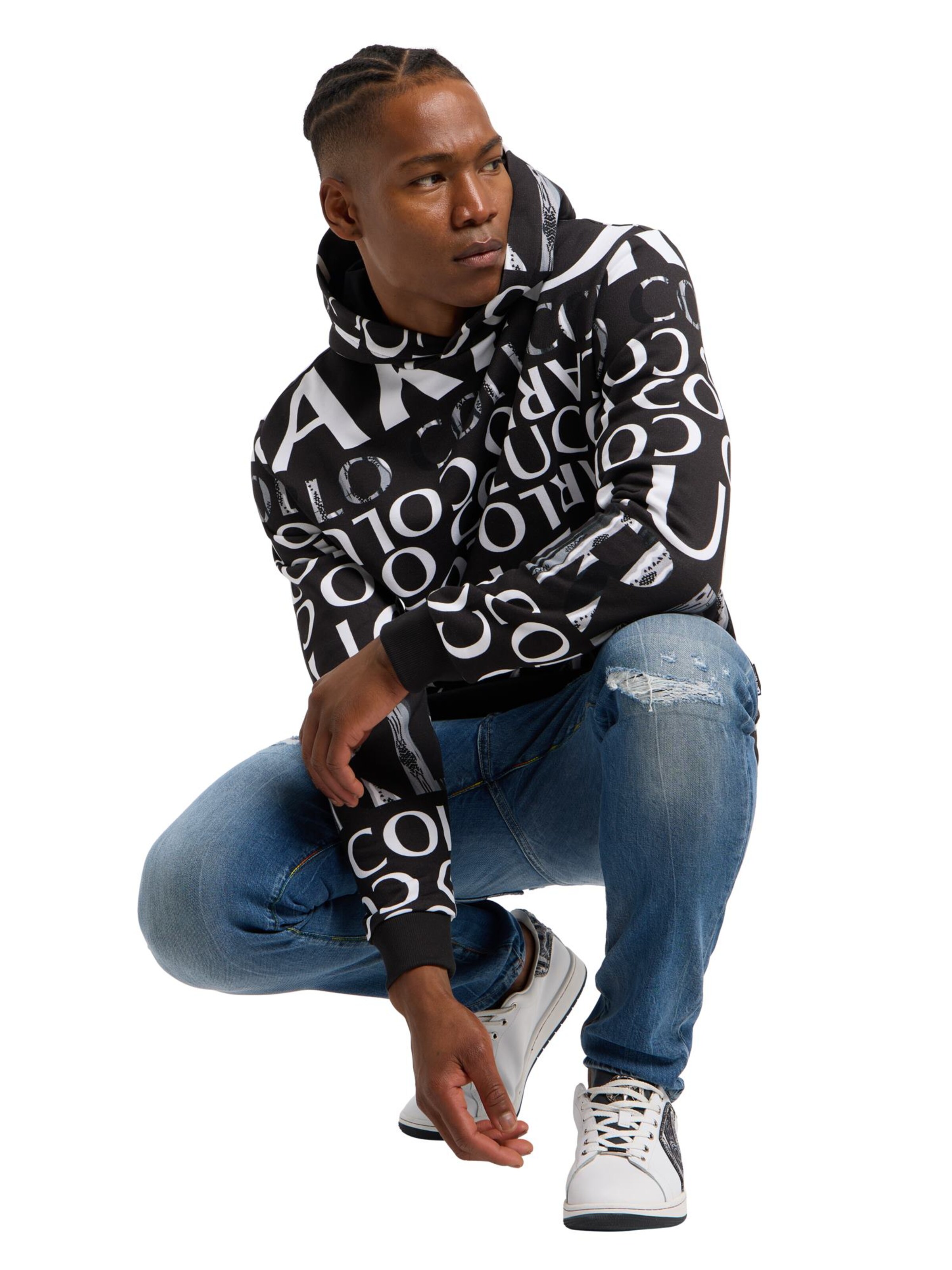 Carlo Colucci Sweatshirt 'Dipauli' in Schwarz