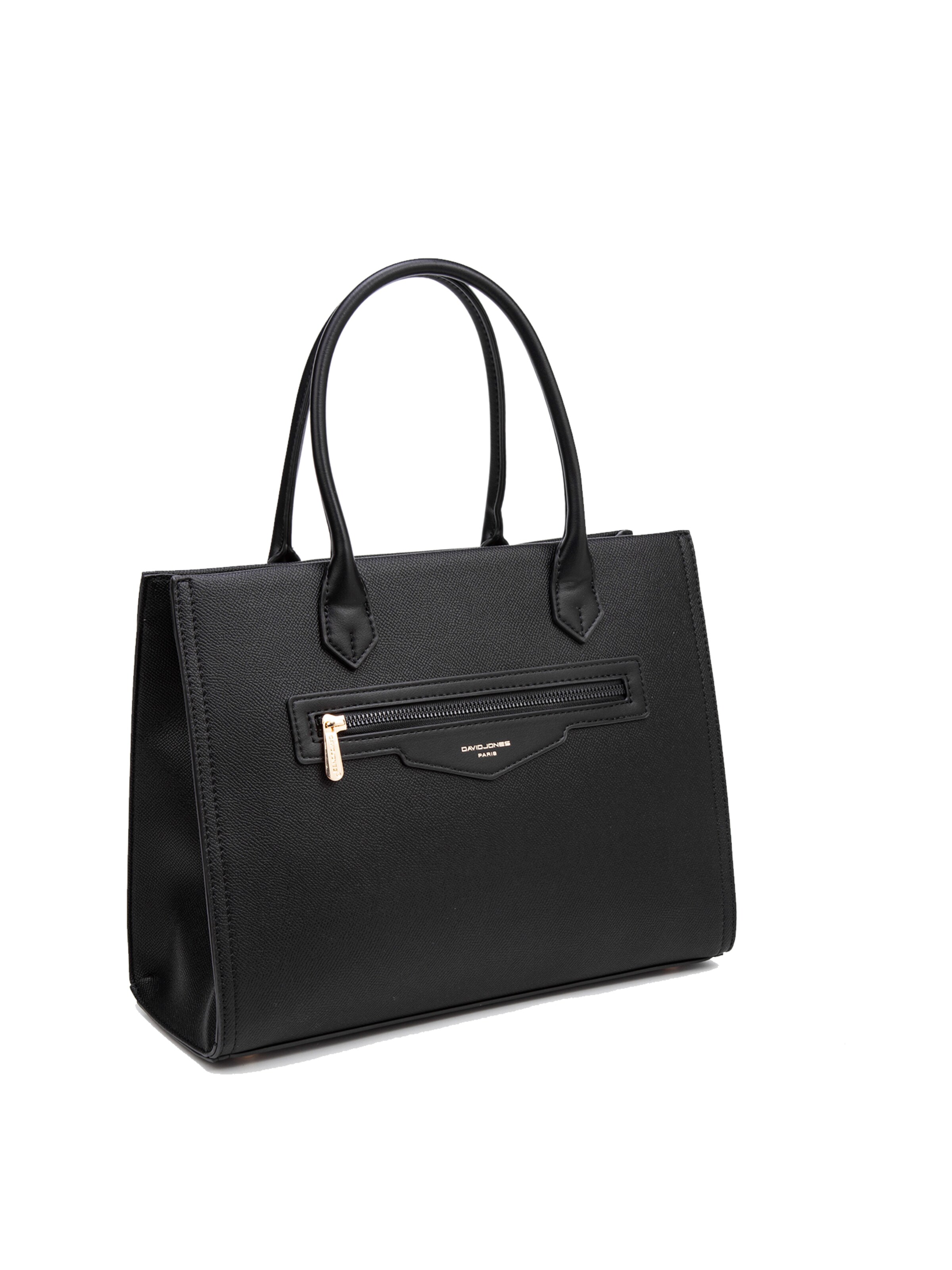 Borsa a mano 'Borsa a Mano Donna Vegan Leather con Zip e Tracolla Rimovibile - David Jones' di David Jones in nero