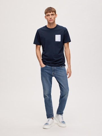 SELECTED HOMME T-Shirt 'Corey' in Blau