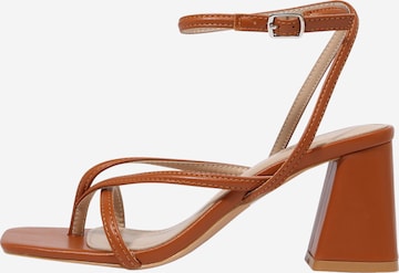 GLAMOROUS Strap Sandals in Beige: front