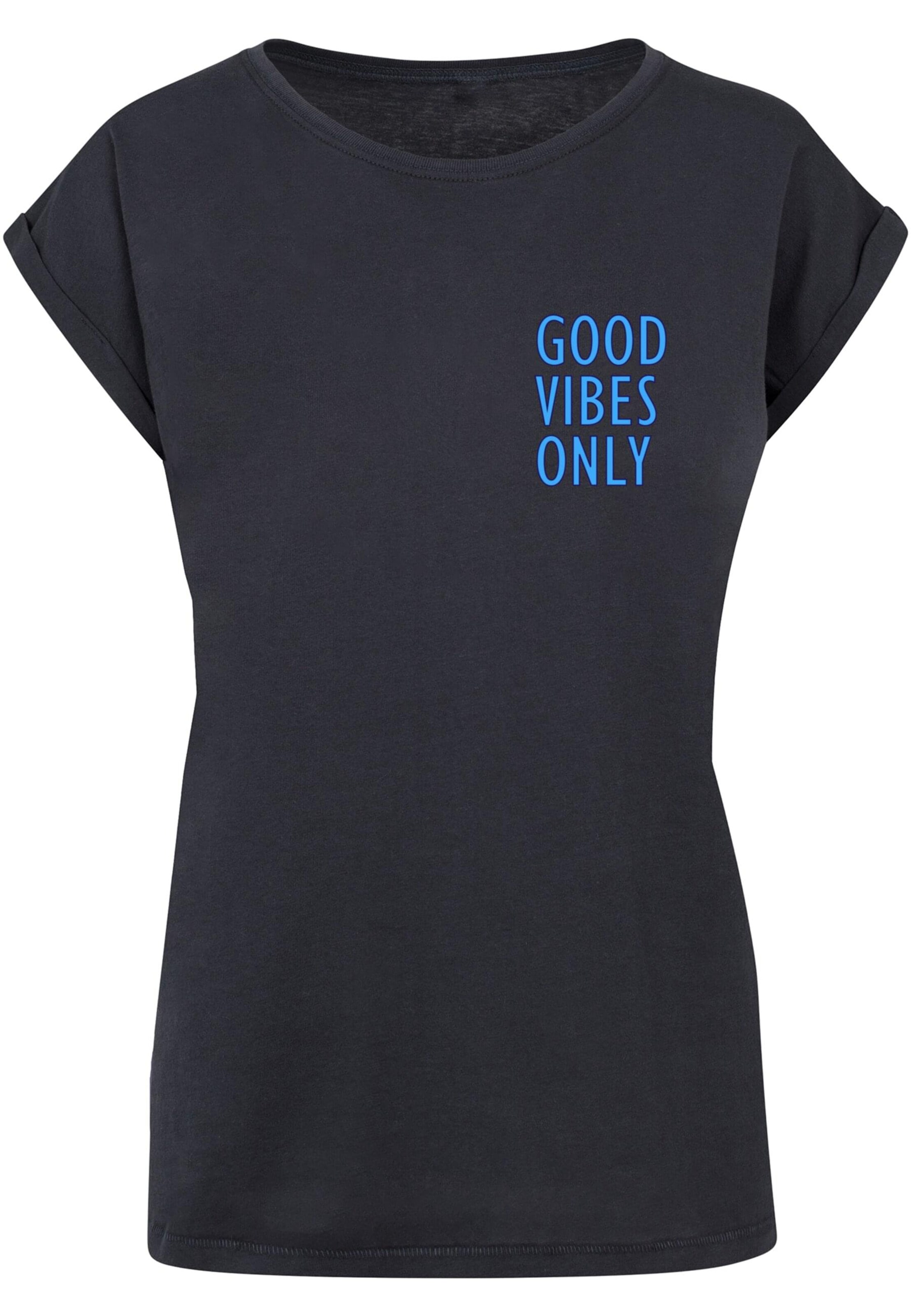 Merchcode Shirt 'Good Vibes Only' in Blau: Vorderseite