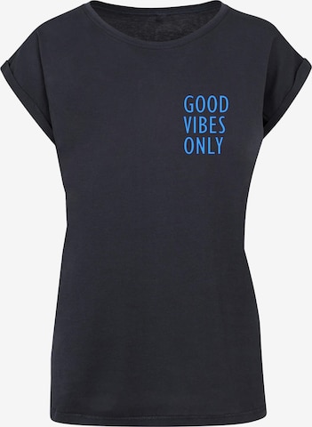 Merchcode Shirt 'Good Vibes Only' in Blue: front