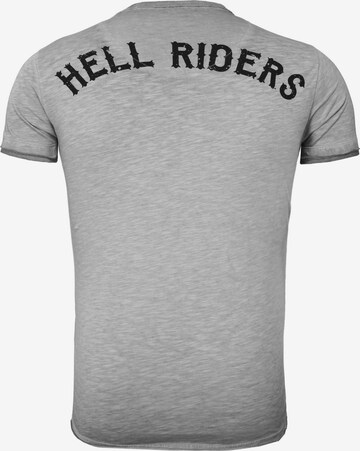 Key Largo T-shirt 'HELL RIDERS' i grå