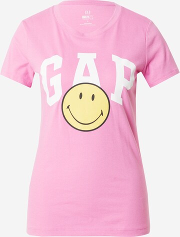 GAP T-shirt 'SMILEY' i rosa: framsida